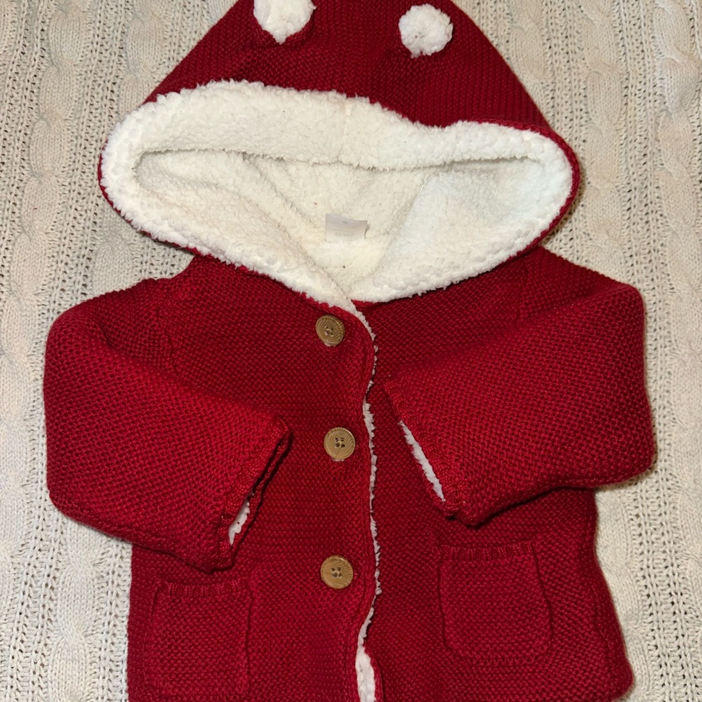 Carter's Red Hooded Jacket with White Lining